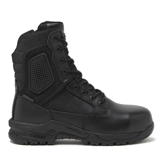 Black tactical boot with maximum grip for first responders and firefighters in the STRIKE FORCE 8’’ Boot SZ WP CT
