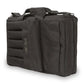 Black tactical briefcase with MOLLE webbing, ideal for H&K submachine gun case storage