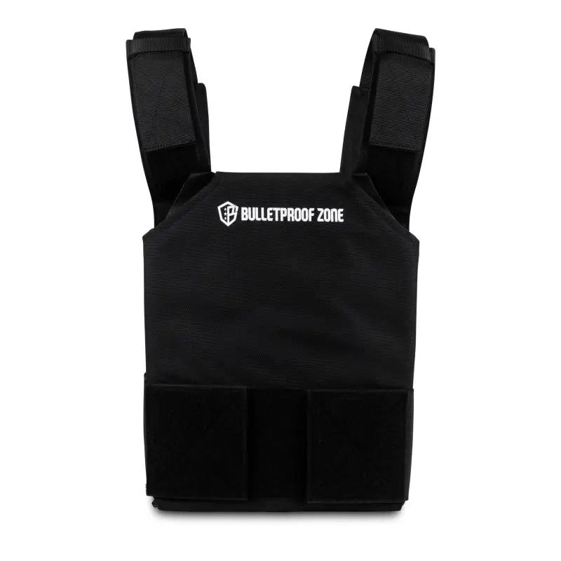 Black ProtectVest Covert Level IIIA Bulletproof Vest with shoulder straps and logo