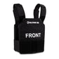 Black tactical bulletproof vest with FRONT text, 10x12 Level III protection in 600D Cordura fabric