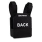 Black tactical bulletproof vest with BACK text, 10x12 Level III, durable 600D Cordura fabric