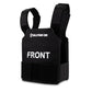 Black tactical bulletproof vest with FRONT text, ProtectVest® - Fast, NIJ Level IIIA