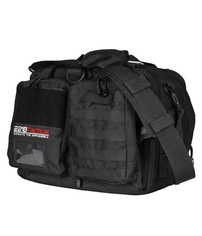 Black tactical duffle bag with MOLLE webbing for Hondo Duty Bag by Herriman Police Department