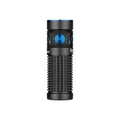 Black Olight Baton4KitBK powerful EDC flashlight with blue accents and textured grip