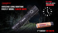 Black tactical E11-G2 1300 Lumen rechargeable EDC flashlight with Type-C charging