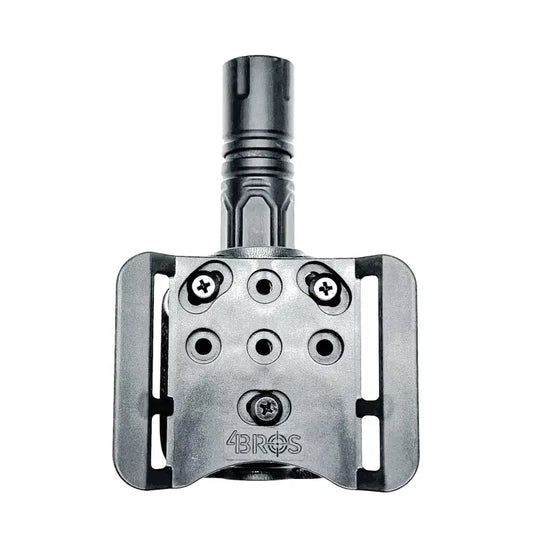 Black Modlite Flashlight Carrier with Safariland QLS Fork and rotating belt attachment