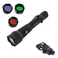 Black tactical flashlight with colored lens filters in Huntsman-XLT 1200-Lumen Varmint Light Kit