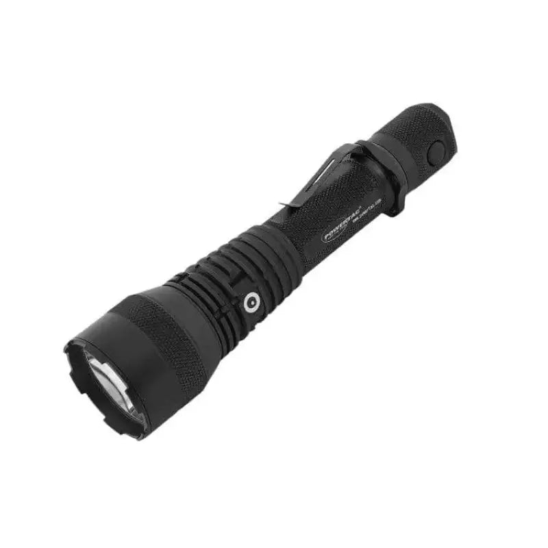 Black tactical flashlight with textured grip in Huntsman-XLT 1200-Lumen Varmint Light Kit