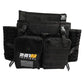 Black tactical Harlej Bag with pouches and MOLLE webbing, ideal for Seat Organizer Bag use