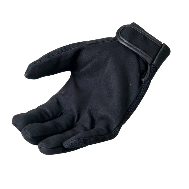 Hot Leathers GVM2005 Plain Black Mechanics Gloves featuring touchscreen-compatible fingertips