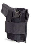 Black tactical gun holster on Hide-away Ankle Wallet ideal for police and first responders