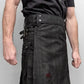 Black Isle Tartan Utility Kilt with utility pockets and embroidered design