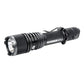 Black tactical LED flashlight with grip, part of Warrior LT-G5, includes engineered plastic holster