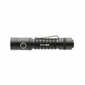 Black Tactical LED flashlight with textured grip, 1300 Lumen Rechargeable EDC design