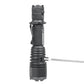 Black tactical LED flashlight with textured grip for Warrior LT-G5 long throw tactical flashlight