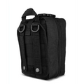 Black tactical medical pouch with MOLLE attachments for Scherber Premium IFAK Kit Trauma