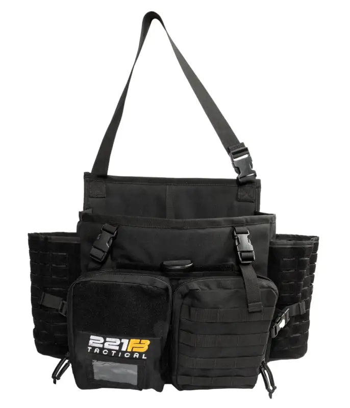 Black tactical Harlej Bag with multiple MOLLE pouches for versatile organization