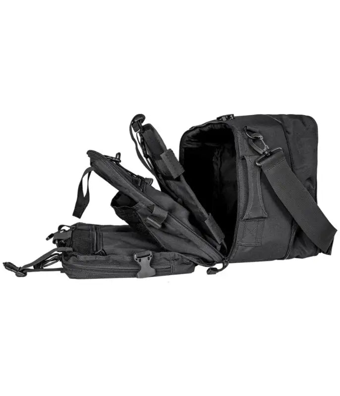 Black tactical messenger bag with compartments, ideal for the Hondo Duty Bag by Herriman Police Department