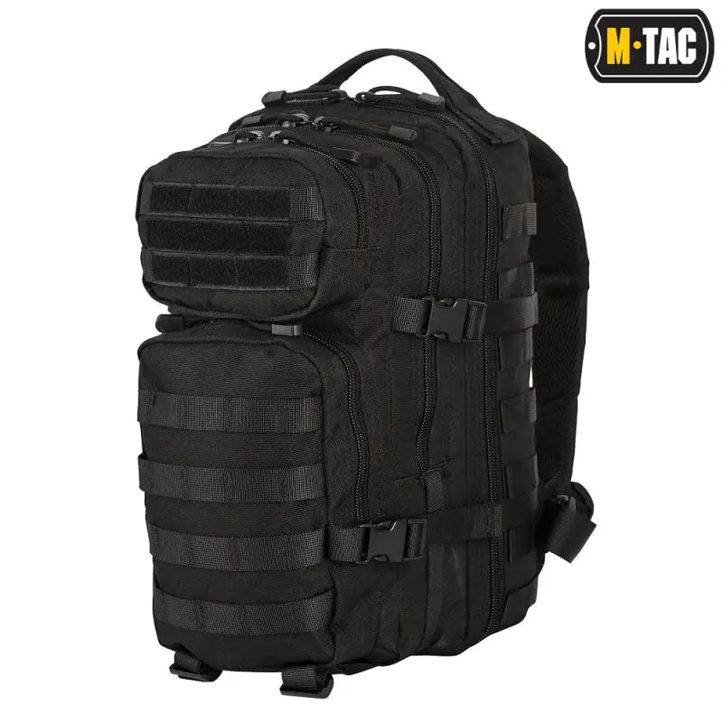 Black M-Tac Assault Pack with MOLLE webbing and large main zippered compartments