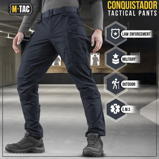 Black M-Tac Tactical Pants Conquistador Gen I Flex with utility features for multipurpose use