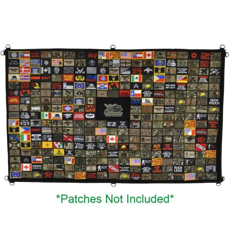 Black Tactical Patch Mat by Patch Junkie with loop fastener for organizing patches