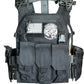 Black tactical body armor with pouches and patches from Redemption Tactical Archangel 2.0 Level IIIA