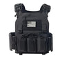 Black tactical plate carrier with front pouches from Redemption Tactical featuring standard 10x12 plates