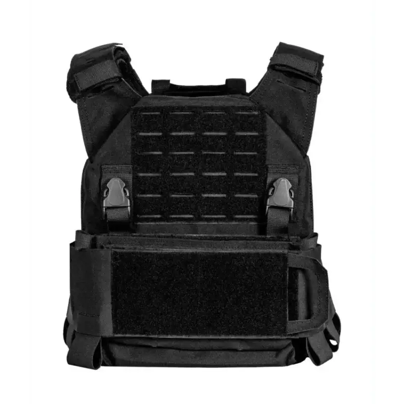 Black QRF Low Visibility Minimalist Plate Carrier with MOLLE webbing and adjustable straps