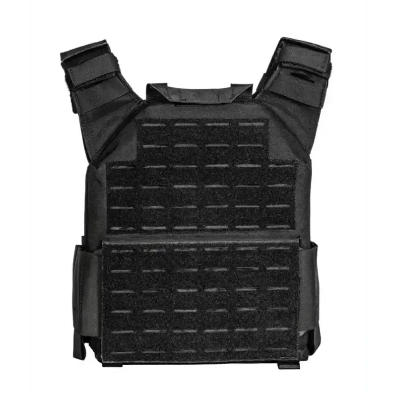 Black QRF Low Visibility Minimalist Plate Carrier with MOLLE webbing for tactical gear