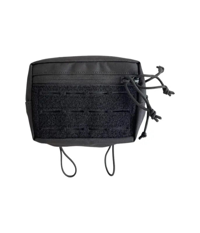 Black DA-2 Lower Accessory Pouch with MOLLE webbing and drawstring closure for plate carrier