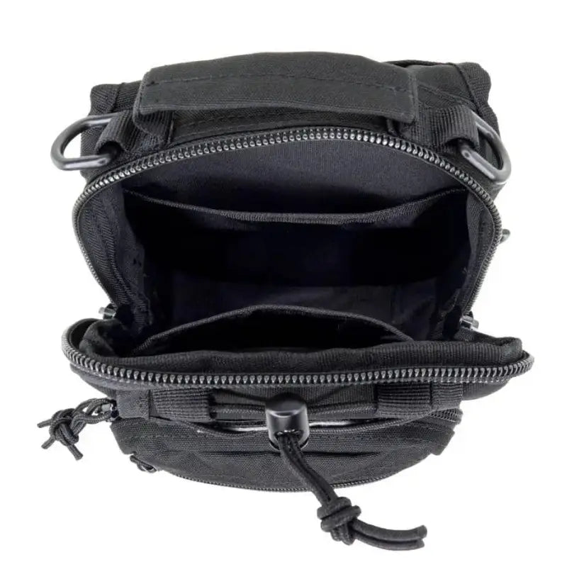 Black tactical pouch with zippered compartments for Bleeding Control Sling Backpack