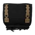 Black tactical pouch with tan buckle straps for the SOB Small of the Back IFAK