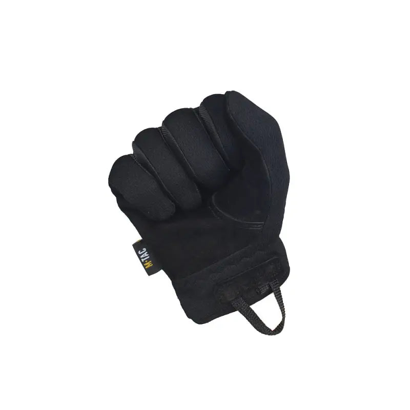 Black M-Tac Gloves Scout Tactical with wrist strap, crafted from genuine leather