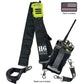 Black tactical radio holster with neon yellow accents for H6 Frontline Radio Strap Kit