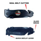 Black Tactical Rescue Knife Tool with Steel Serrated Blade, Seatbelt Cutter, Glass Breaker