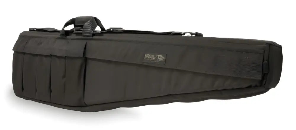 Black tactical rifle case with storage pouches by Original Assault Systems™