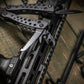 Black tactical rifle with railed handguard and accessories for M-Tac Multitool Type 1