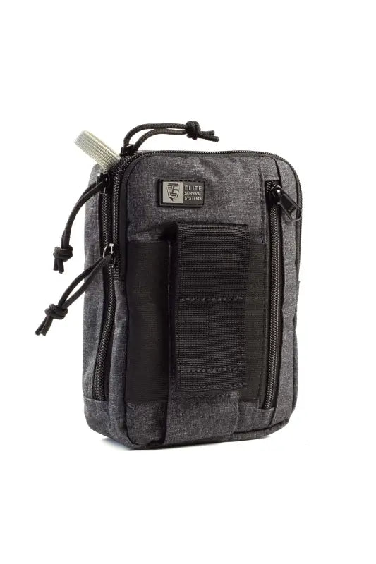 Black tactical utility pouch with zippered compartments for Liberty Gun Pack and concealed carry