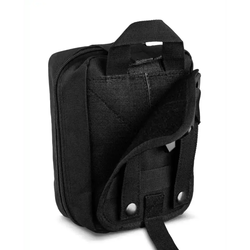 Black tactical utility pouch with straps from Scherber Premium IFAK kit trauma pack