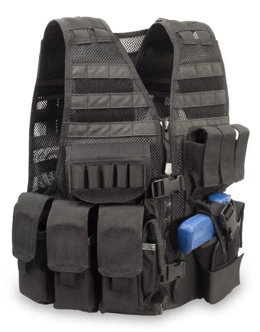 Black MVP Commandant Tactical Holster Vest with pouches and MOLLE webbing