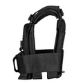 Black tactical vest featuring pouches and adjustable straps for QRF Plate Carrier