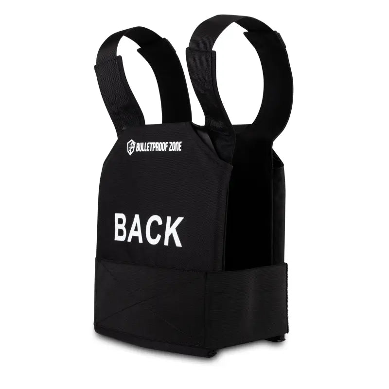 Black Tactical Vest with BACK Text for ProtectVest® L3 Mini Level III Bulletproof Vest