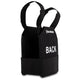 Black tactical vest with BACK text and shoulder straps, lightweight Level III bulletproof vest