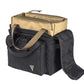 Black and tan tactical shoulder bag with compartments, ideal for the Elite Range Bag