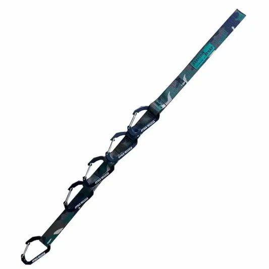 Black and teal climbing daisy chain with loops for Station Strap Camo