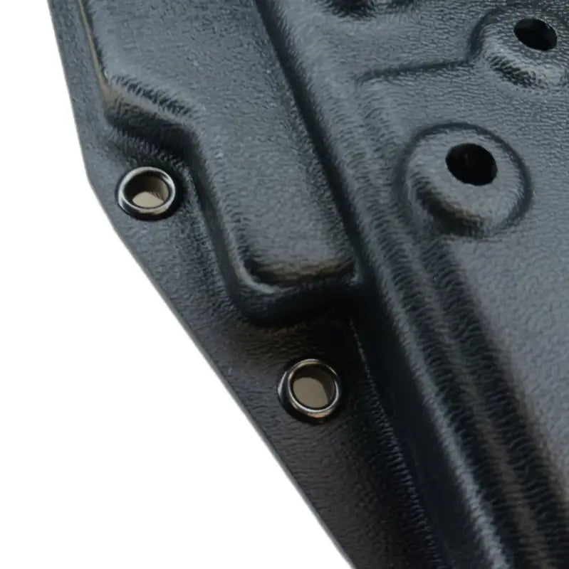 Black Kydex holster with rivets for Motorola APX 7000 Radio, compatible with G-Code paddle