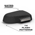Black textured light with flash patterns on Feniex Q Series Mirror Mount for series mirror setups