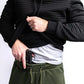 Black textured Standoff Concealment Hoodie Mk.II paired with olive green sweatpants