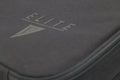 Black textured surface with ELITE text and triangular logo on Four Gun Pistol Pack Range Bag