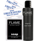 Black MFHA Bundle featuring shampoo + body wash and soap with MFHA stickers